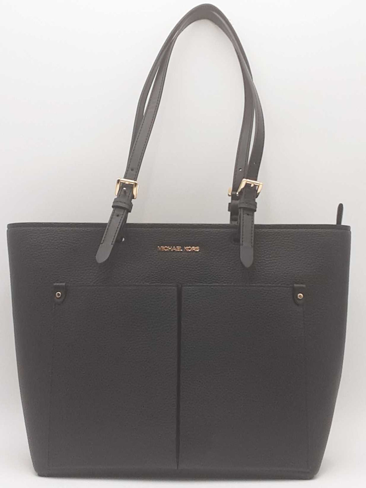 Michael Kors Jet Set Medium Pebbled Leather Black Handbag