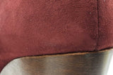 Stella Mccartney Leana Faux Suede Burgundy Wedges Size 40 Eb0925exde