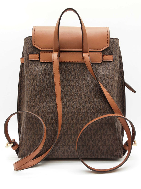 Michael Kors Emilia Brown Signature Coated Canvas Leather Backpack Do0325rxde