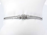 0.42 Cttw Diamond Floral Cluster Bangle Bracelet In 10k White Gold 8.2 Grams 7 Inch Fw0626pxzdu