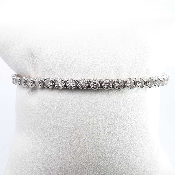 10k White Gold 4.94ctw Diamond Tennis Bracelet 7 Inch, 12.8 Grams Hs0224lxzxsa