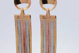 18k Tricolor Waterfall Dangle Earrings 7.1 Grams Eb0626rwxsa