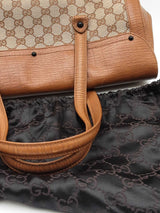 Gucci Gg Monogram Canvas Bamboo Bullet Satchel Bag Eb1225lerdu