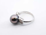 Diamond & Tahitian Pearl Cocktail Ring In 18k Gold 5.7g Size 5.75 Fw0426prxdu