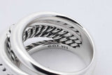 David Yurman 925 Sterling Silver Crossover Ring 13.6 Grams Size 7 Eb0426orxsa