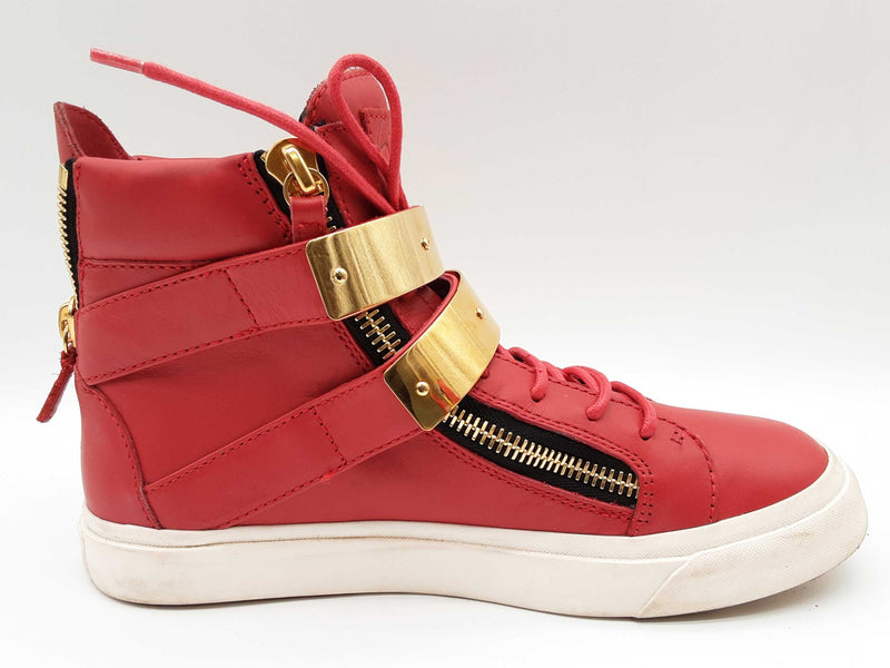 Giuseppe Zanotti Double Buckle London Red Leather Shoes Size Eu 39 Do0125ixde