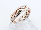 14k Tricolor Gold Braided Trinity Band Ring 7 Grams Size 4.75 Fw0226oexdu