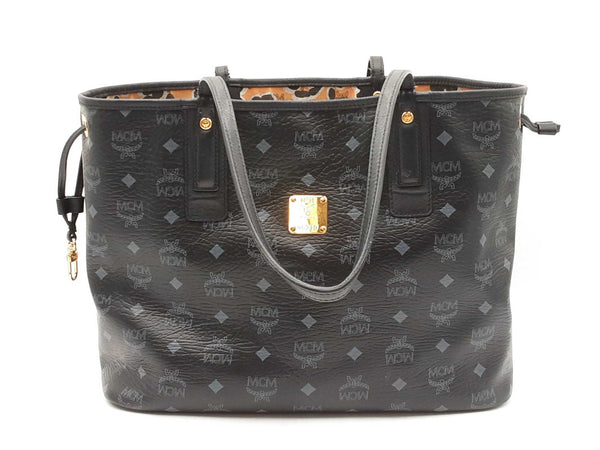 Mcm Shopper Tote In Black Visetos Coated Canvas Fw0925ozxdu
