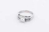0.67cttw Diamond Wedding Set In 14k White Gold 3.2 Grams Size 4 Eb0625wxzsa