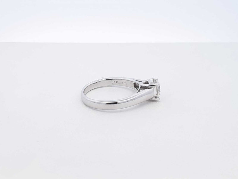 1.03 Ctw Tolkowsky Diamond & 14k White Gold Ring 3.8 Grams Size 6.5 Fw0825lpxzdu