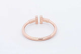 Tiffany &. Co. 18k Rose Gold T Square Ring 3.7 Grams Size 9.5 Eb0425wrxsa