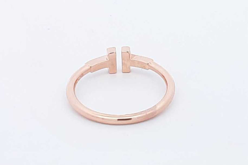 Tiffany &. Co. 18k Rose Gold T Square Ring 3.7 Grams Size 9.5 Eb0425wrxsa