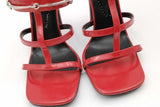 Gucci Regent Strappy Horsebit Red Leather Heels Size 37 Eb0926oorsa