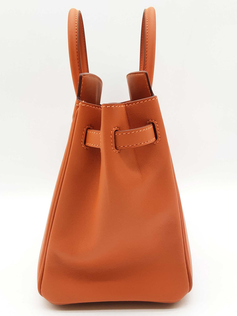 Hermes Shadow Birkin 25 Potiron Orange Swift Palladium Handbag Do0425oxzxzde