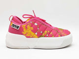 Versace Jeans Couture Fondo Ravewing Sneakers In Fuchsia Barocco Canvas Size 7 Fw0726crdu