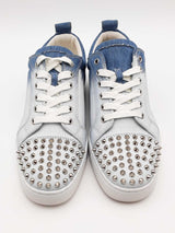 Christian Louboutin Louis Junior Spikes Gradient Denim Sneakers Sz 42 Eb526lrxsa
