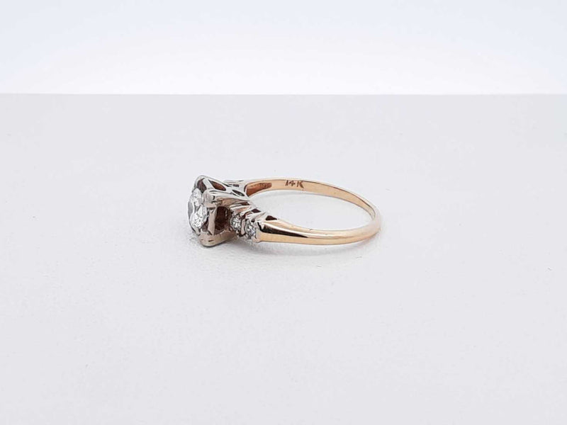 0.57 Cttw Diamond & 14k Yellow Gold Ring Size 5.5 2.3 Grams Fw0222orxdu
