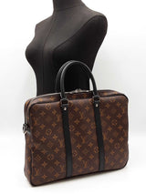 Louis Vuitton Porte-documents Voyage Briefcase In Monogram Macassar Coated Canvas & Leather Fw0726irxdu