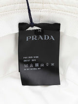 Prada Bucket Hat In White Hat Re-nylon Size M 58cm Fw0925lrzdu