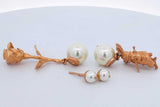 Christian Dior Mismatched Pair Of Gold Tone Faux Pearl Stud Earrings Eb0926lxzde