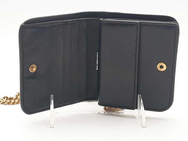 Balenciaga Cash Mini Wallet On Chain Black Wallet Aa0525loxsa