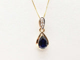 Sythentic Blue Sapphire 14k Two Tone Gold 2.7g Pendant Chain 19 In Do0326lixde