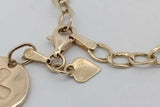 14k Yellow Gold Link Bracelet With Cross Medallion Charm 2.4 Grams 7 Inch Eb0926lxzsa