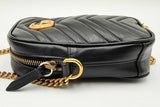 Gucci Gg Marmont Chevron Quilted Black Leather Crossbody Bag Eb0724pxzdu