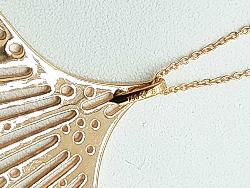 18k Rose Gold 9.5g Ginkgo Leaf Pendant Chain 17 In Do0425rexde