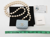 Chanel Light Blue Quilted Leather Airpod Case Do0426sxzde
