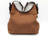 Gucci 107752 Gg Brown Canvas Leather Hobo Shoulder Bag Do0726exde