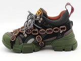 Gucci Flashtrek Sega Green Shoes Size 35 Aa0826lzxsa