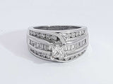 1.68 Cttw Diamond 14k White Gold Ring 10.5 Grams Size 7 Aa0825cxzsa