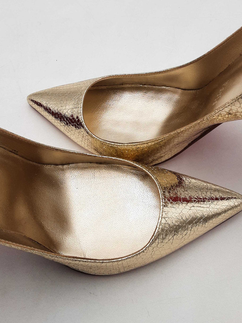 Christian Louboutin So Kate Gold Metallic Heels Size 39.5 Eb0125lxzsa