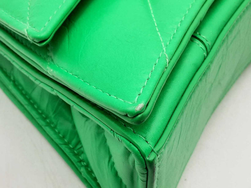 Balenciaga Crush Quilted Green Chain Shoulder Bag Eb1224loxzsa