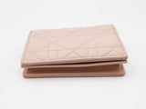 Christian Dior Lady Dior Gardenia Wallet In Pink Cannage Lambskin Fw0626lrxdu