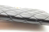 Versace Quilted Black Leather Zip Around Wallet Eb0826lorde