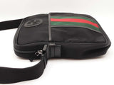 Gucci Web Stripe Black Techno Canvas Messenger Bag Fw0525ozxdu