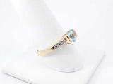 Blue Topaz & Cubic Zirconia Ring In 14k Yellow Gold. 3.8 Grams Size 8 Fw0126oxdu