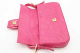 Fendi Embossed Logo Pink Nappa Leather Baguette Shoulder Bag Eb0826sxzde