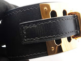 Hermès Kelly Dog Gold-tone & Black Leather Cuff Bracelet 6 Inch Fw0626lrxdu
