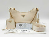 Prada Re-edition 2005 Hadbag In Ivory Saffiano Leather Fw0325szxdu