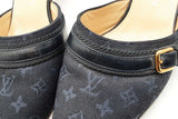 Louis Vuitton Monogram Navy Blue Canvas Mules Size 36 Eb1225lpxdu