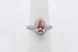 1.69ctw Lab Grown Pink Pear Shaped Diamond 18k Gold Ring 5.9g Size 7 Eb1025rxzsa
