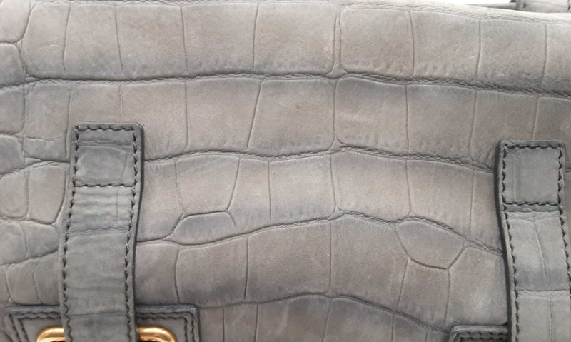 Yves Saint Laurent Gray Leather Messenger Hsorzsa