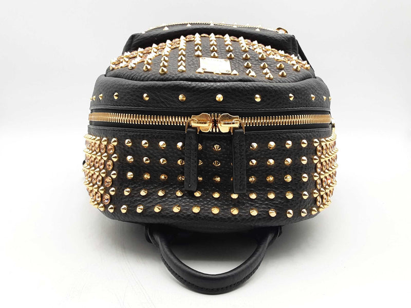 Mcm Stark Crystal Studded Black Leather Backpack Fw1024orxsa