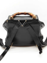Gucci Bamboo Handle Black Leather Backpack Eb1025pxzde