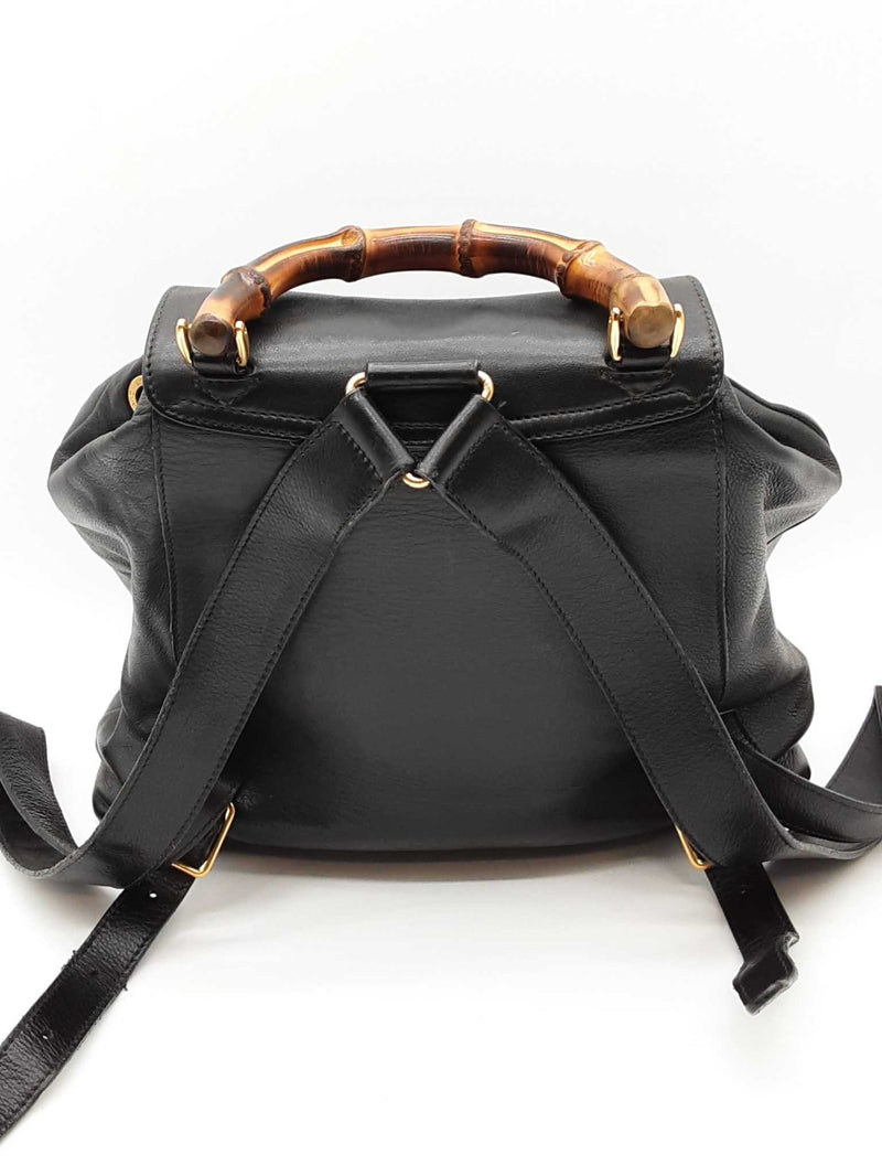 Gucci Bamboo Handle Black Leather Backpack Eb1025pxzde – Max Pawn