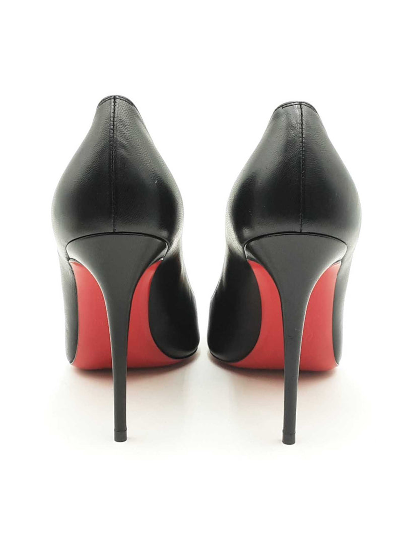 Christian Louboutin Black Leather Heels Size 36.5 Eb0924lxzsa