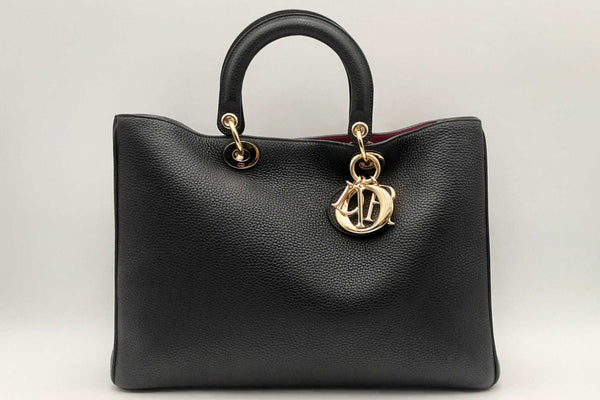Christian Dior Black Leather Diorissimo Tote Bag Eb0325olrxsa